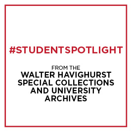 6 students are featured with the title #StudentSpotlights. Pictured clockwise: Alex Cox, Carson Minter, Megan Snyder, Emily Garforth, Anna Gyde, and Abby Lebovitz.